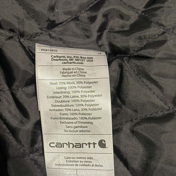 Carhartt Wool Blend Quilted Jacket Fur trim hood for Women Size XL - Picture 9 of 11